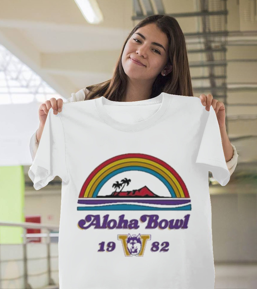 Aloha Bowl 1982 Washington Rainbow Island Vintage Ringer T-Shirt