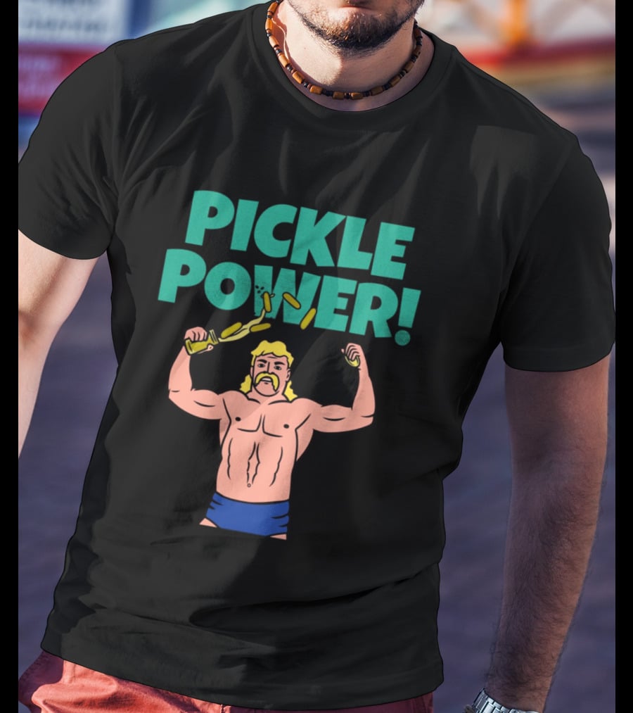 PICKLE POWER Strongman Warrior With Pickle Jar T-Shirt