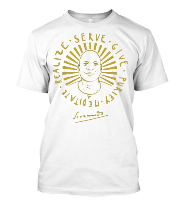 Swami Sivananda Serve Give Purify Meditate Realize Sunburst T-Shirt