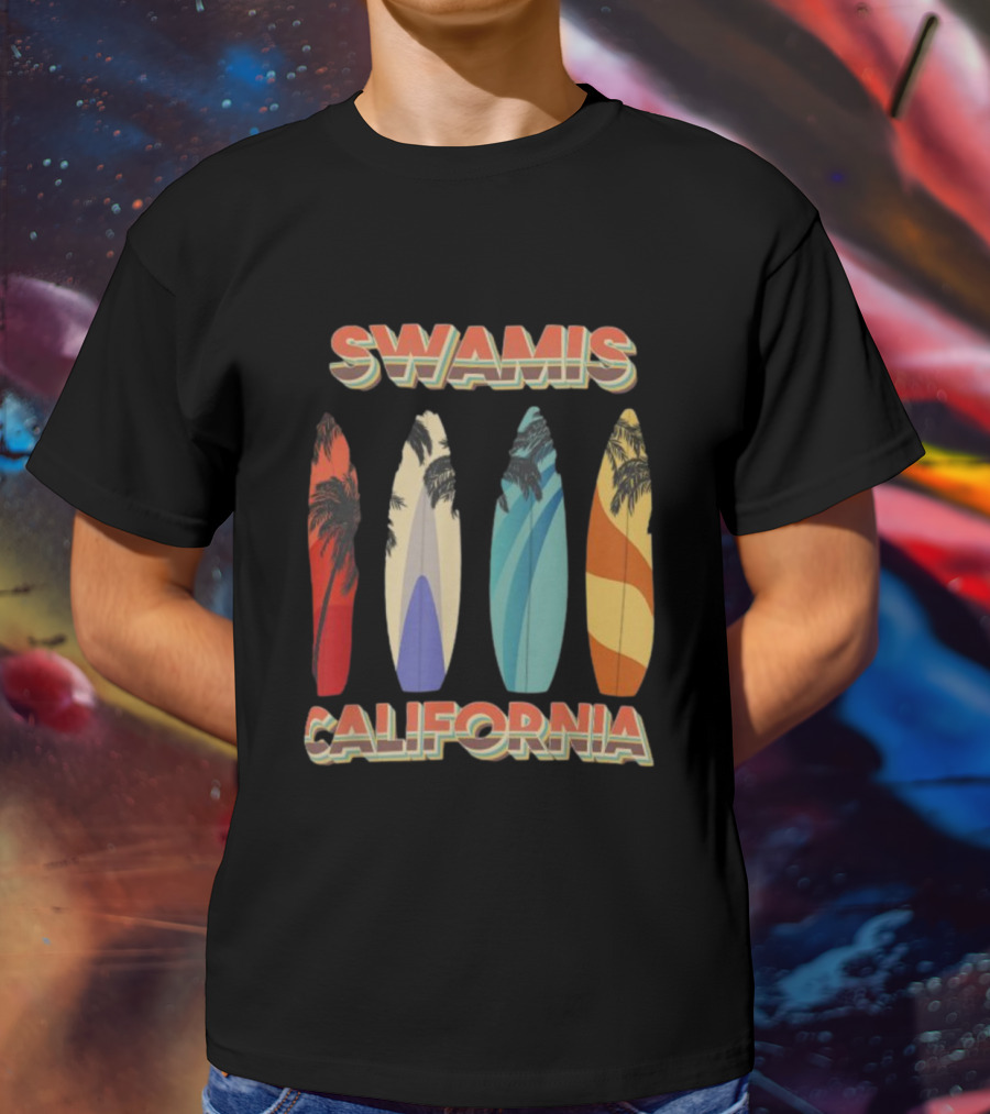 SWAMIS California Surfboard Palm Tree T-Shirt