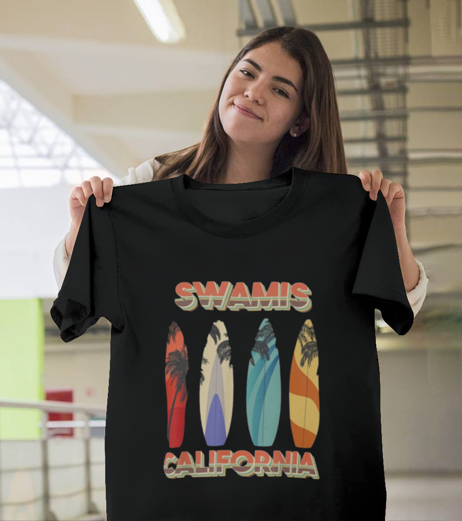 SWAMIS California Surfboard Palm Tree T-Shirt