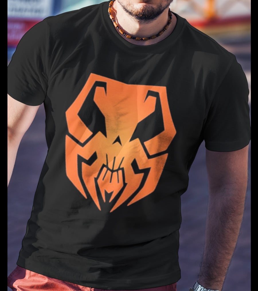 20xx Skull Hexadecimal Orange Robotic Face T-Shirt