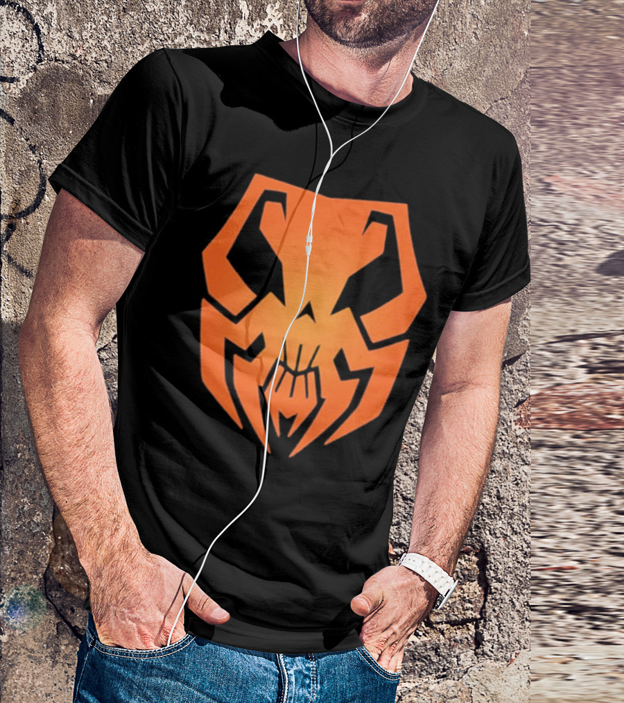 20xx Skull Hexadecimal Orange Robotic Face T-Shirt