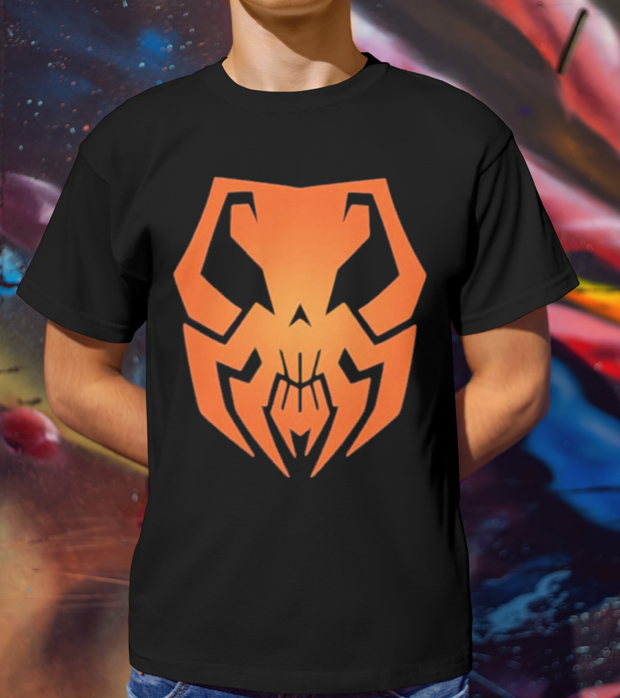 20xx Skull Hexadecimal Orange Robotic Face T-Shirt
