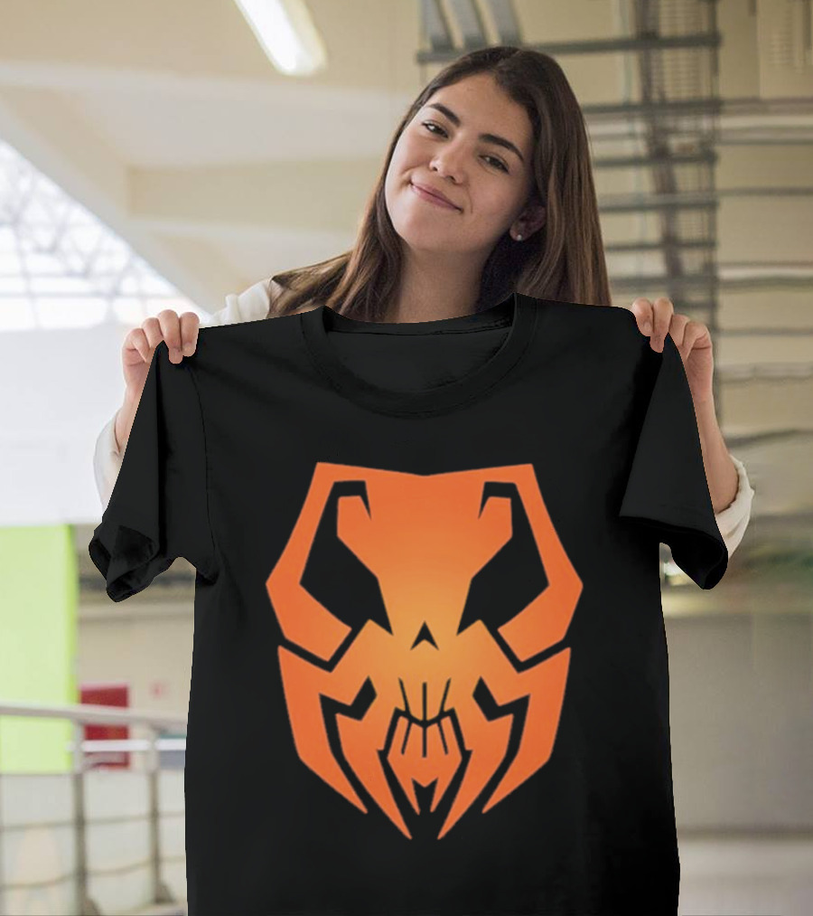 20xx Skull Hexadecimal Orange Robotic Face T-Shirt