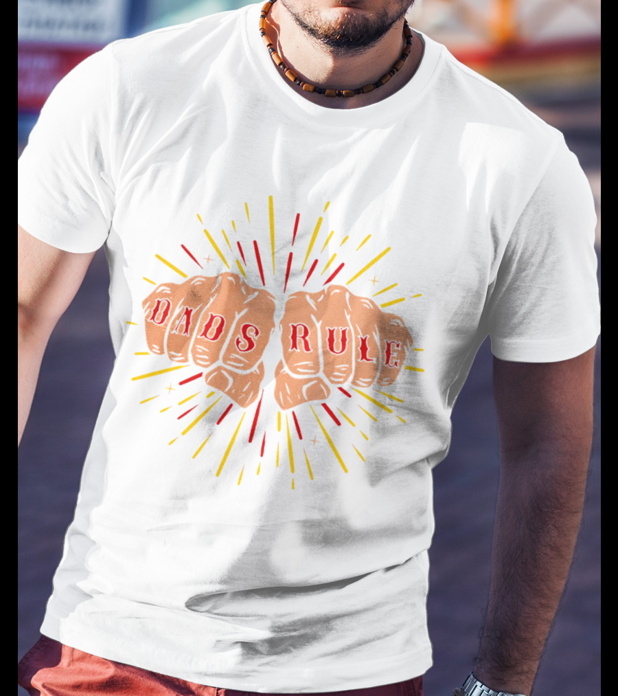 Dads Rule Fist Bump Explosive Burst T-Shirt