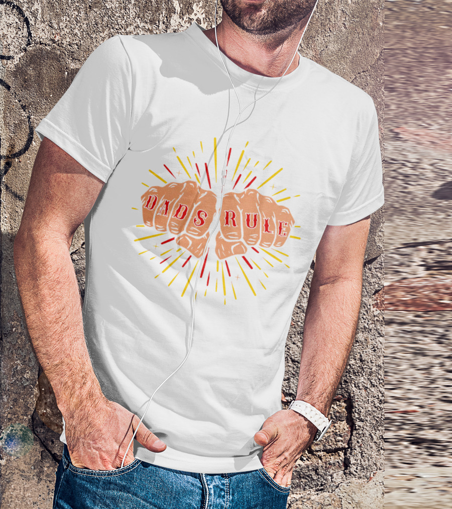Dads Rule Fist Bump Explosive Burst T-Shirt