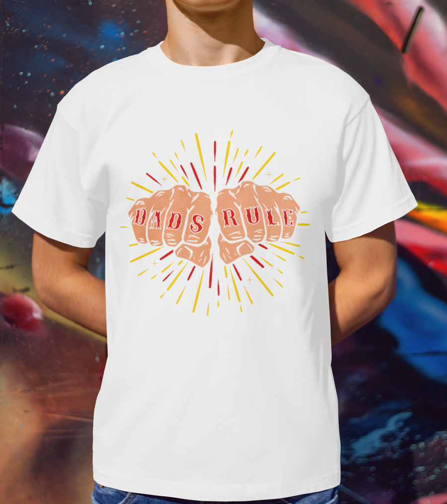 Dads Rule Fist Bump Explosive Burst T-Shirt