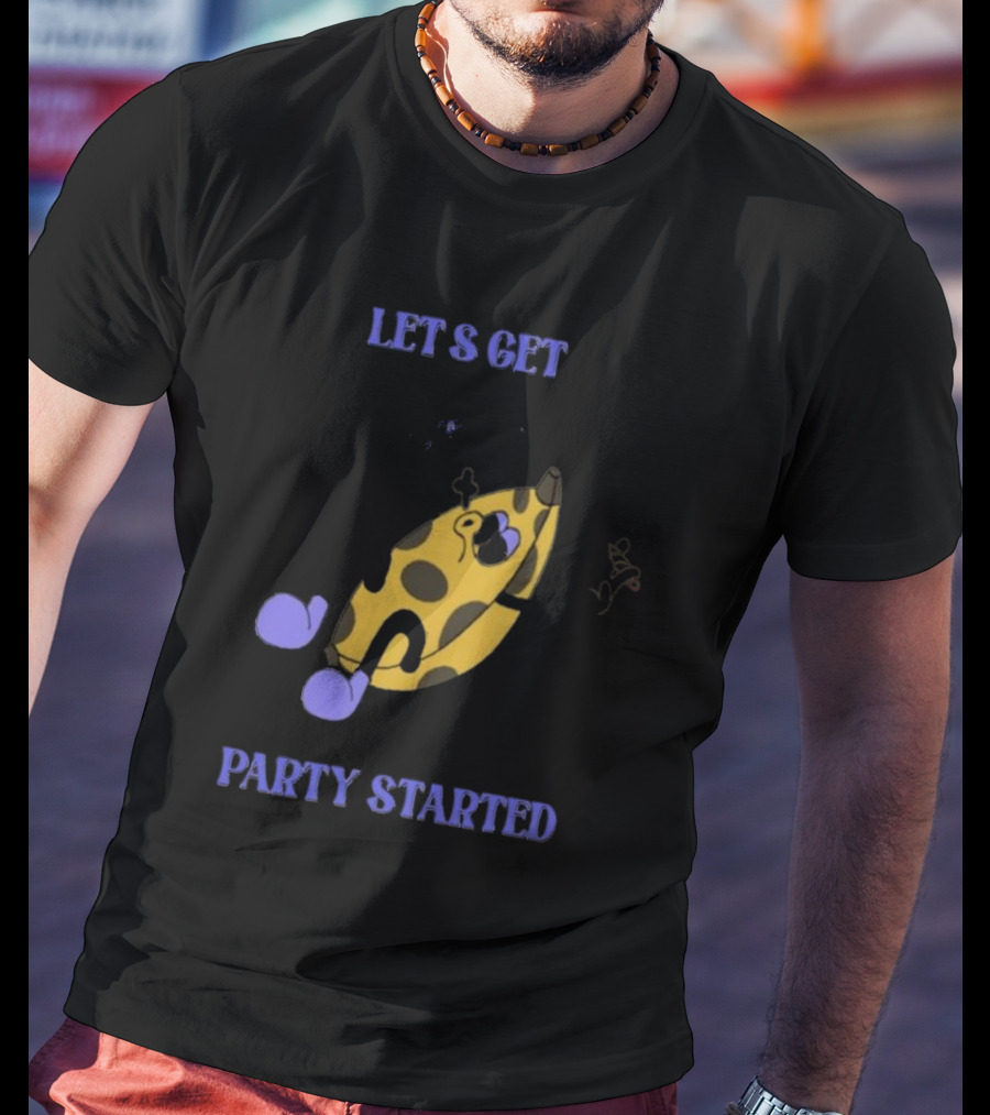LET'S GET PARTY STARTED Vintage Cartoon Banana Music Fan Celebrating With Cigarette T-Shirt