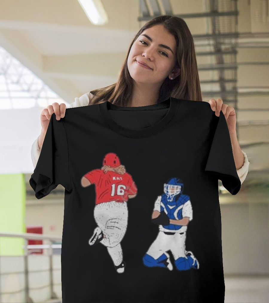 Adeline Sandridge Go Truck 'Em Kay 16 Baseball Action Scene T-Shirt
