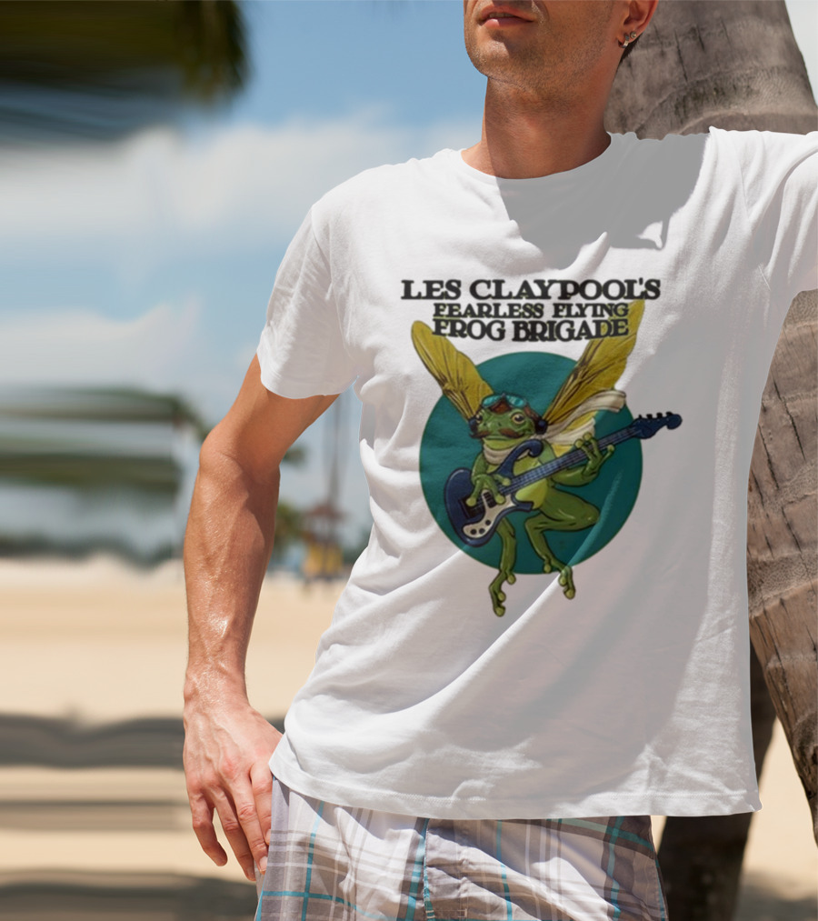 Les Claypool’s Fearless Flying Frog Brigade Flying Frog Playing Guitar T-Shirt