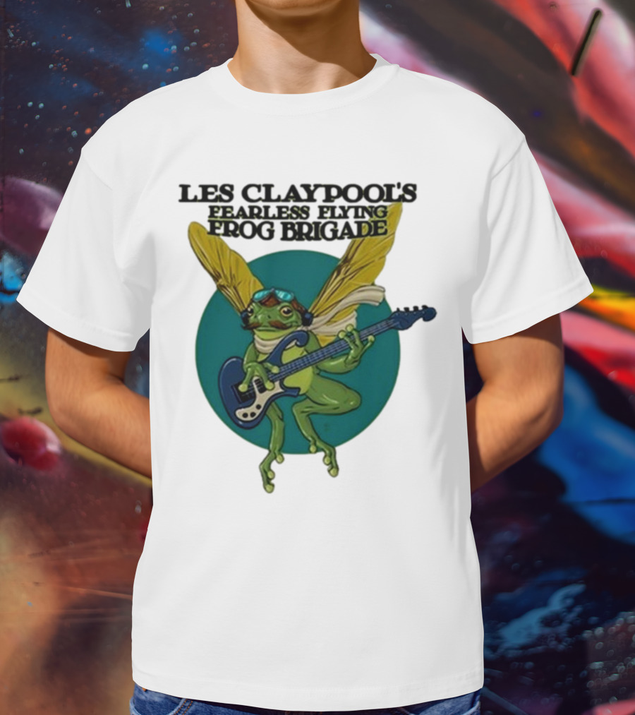 Les Claypool’s Fearless Flying Frog Brigade Flying Frog Playing Guitar T-Shirt