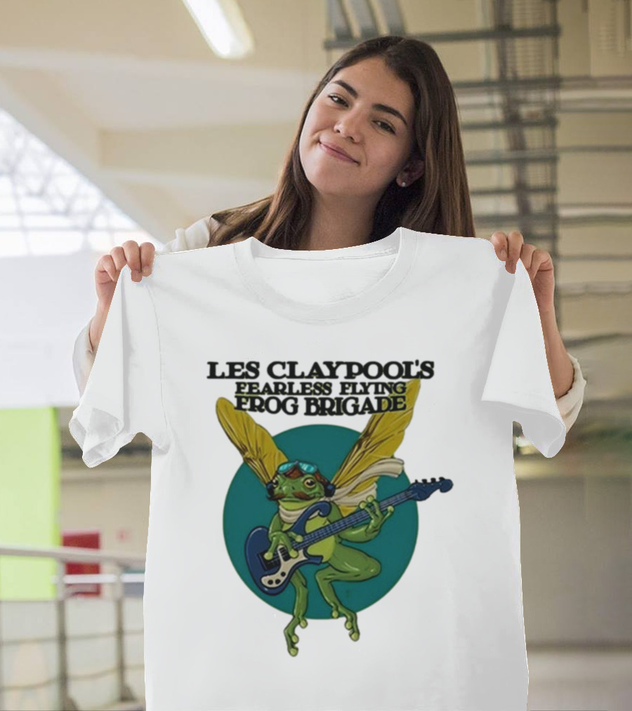 Les Claypool’s Fearless Flying Frog Brigade Flying Frog Playing Guitar T-Shirt