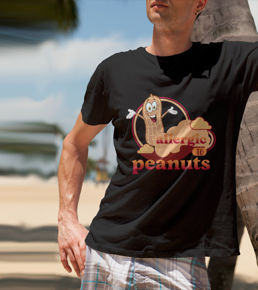 Allergic To Peanuts Cartoon Peanut Cloud T-Shirt