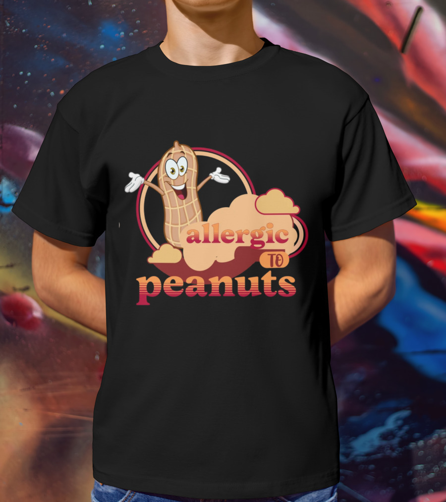Allergic To Peanuts Cartoon Peanut Cloud T-Shirt