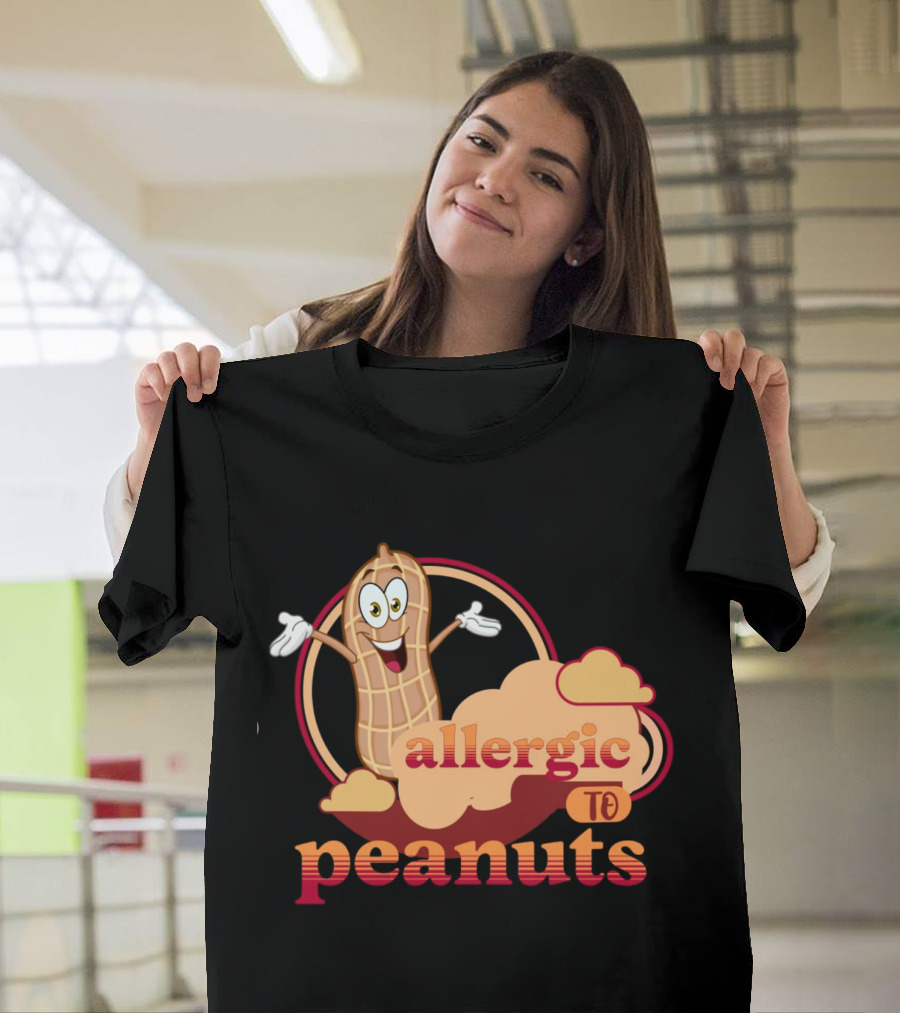 Allergic To Peanuts Cartoon Peanut Cloud T-Shirt