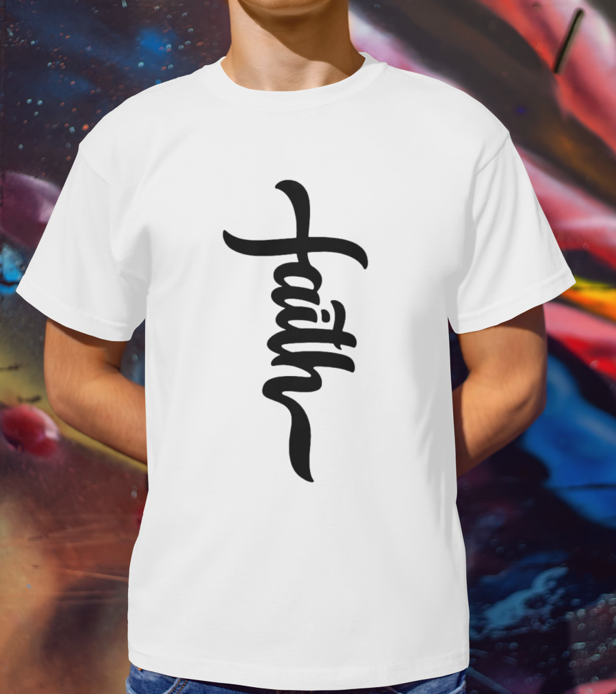 Faith Vertical Calligraphy T-Shirt