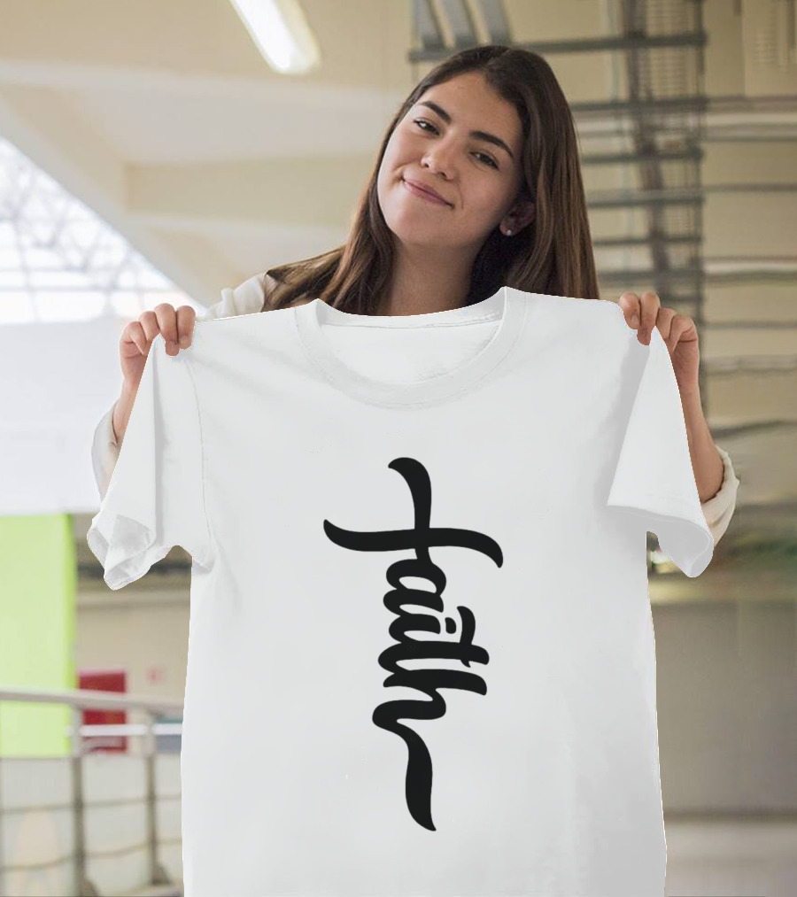 Faith Vertical Calligraphy T-Shirt