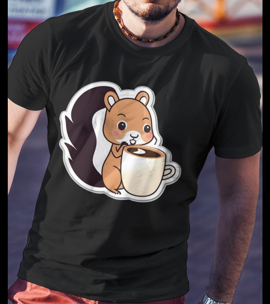 Happy Squirrel Coffee Hug T-Shirt