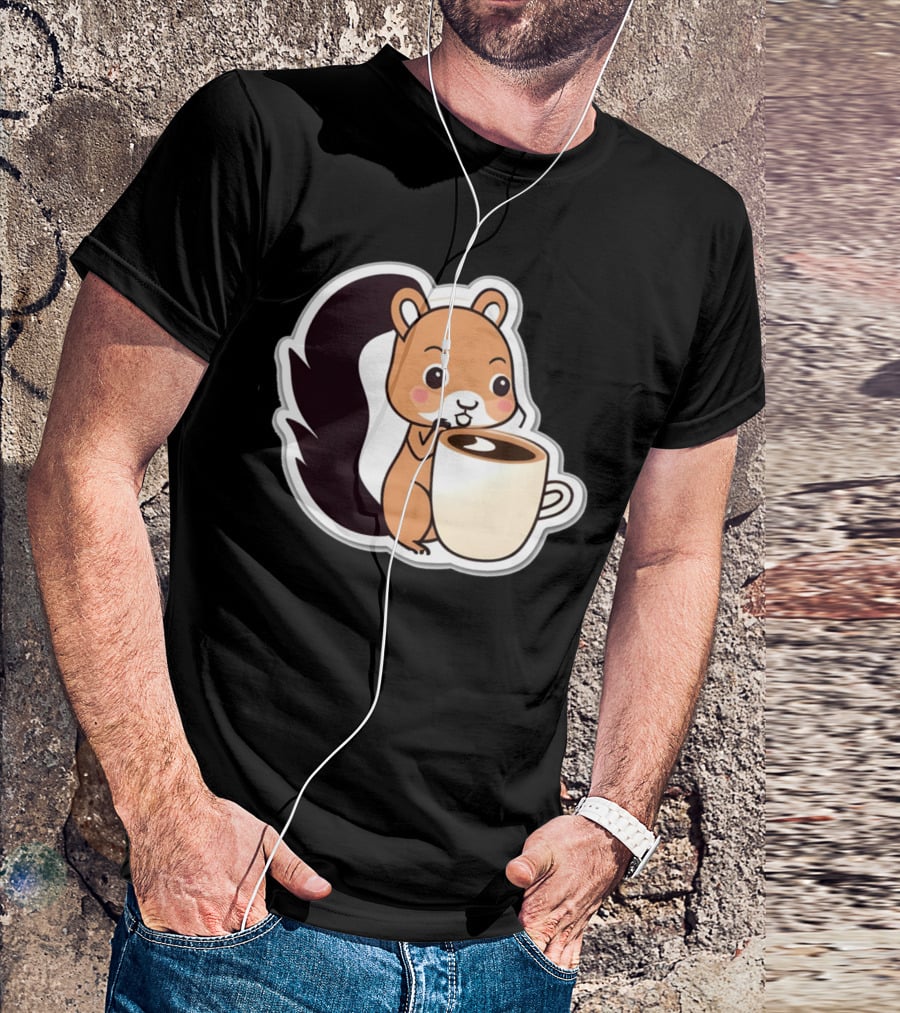 Happy Squirrel Coffee Hug T-Shirt