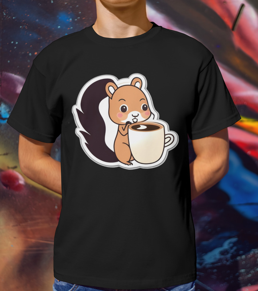 Happy Squirrel Coffee Hug T-Shirt