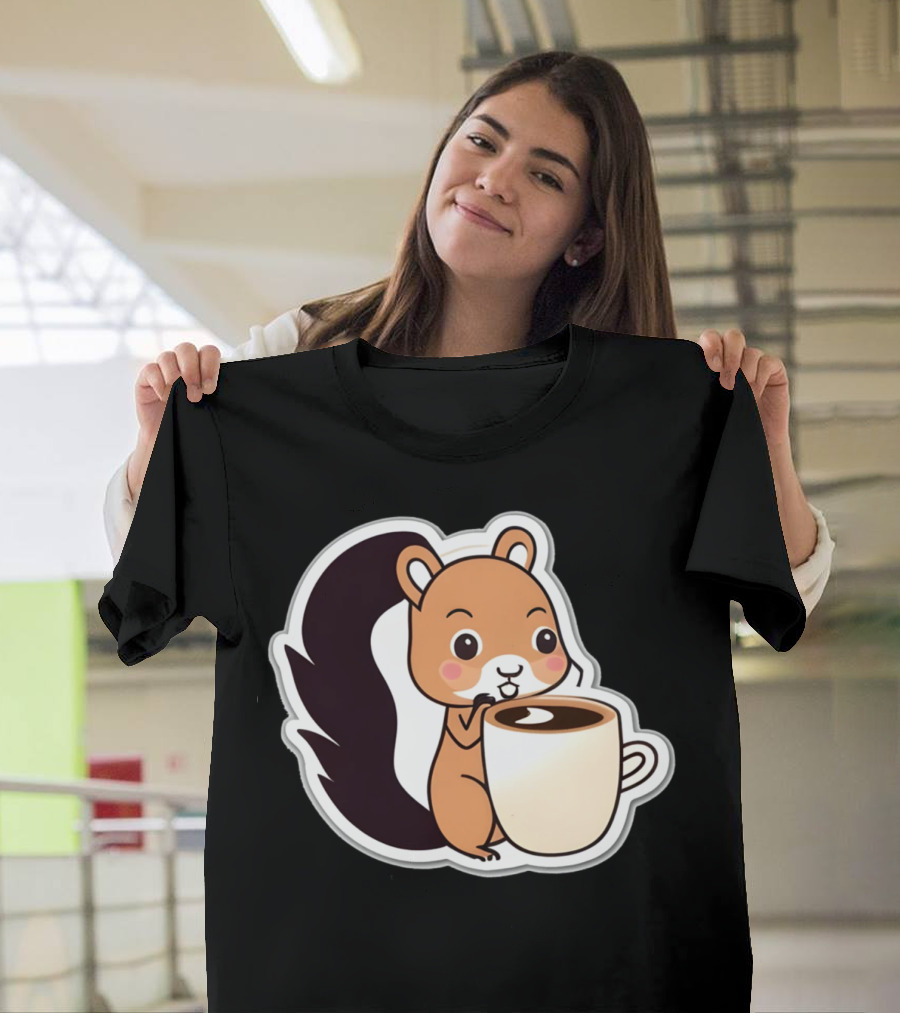 Happy Squirrel Coffee Hug T-Shirt