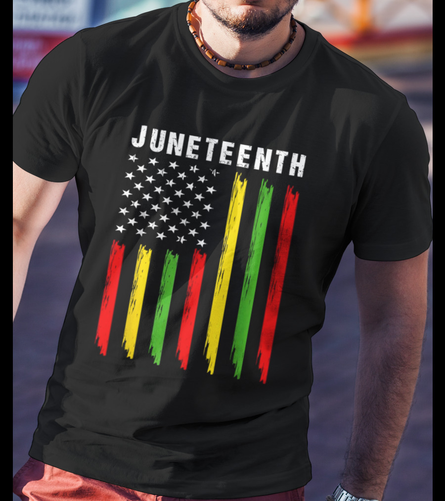 Juneteenth African American Flag Colors Stars Stripes T-Shirt
