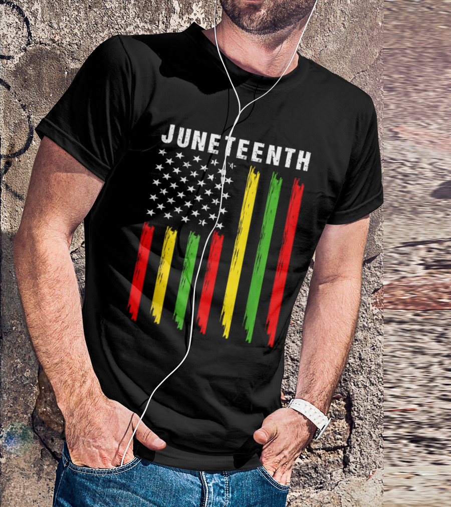 Juneteenth African American Flag Colors Stars Stripes T-Shirt