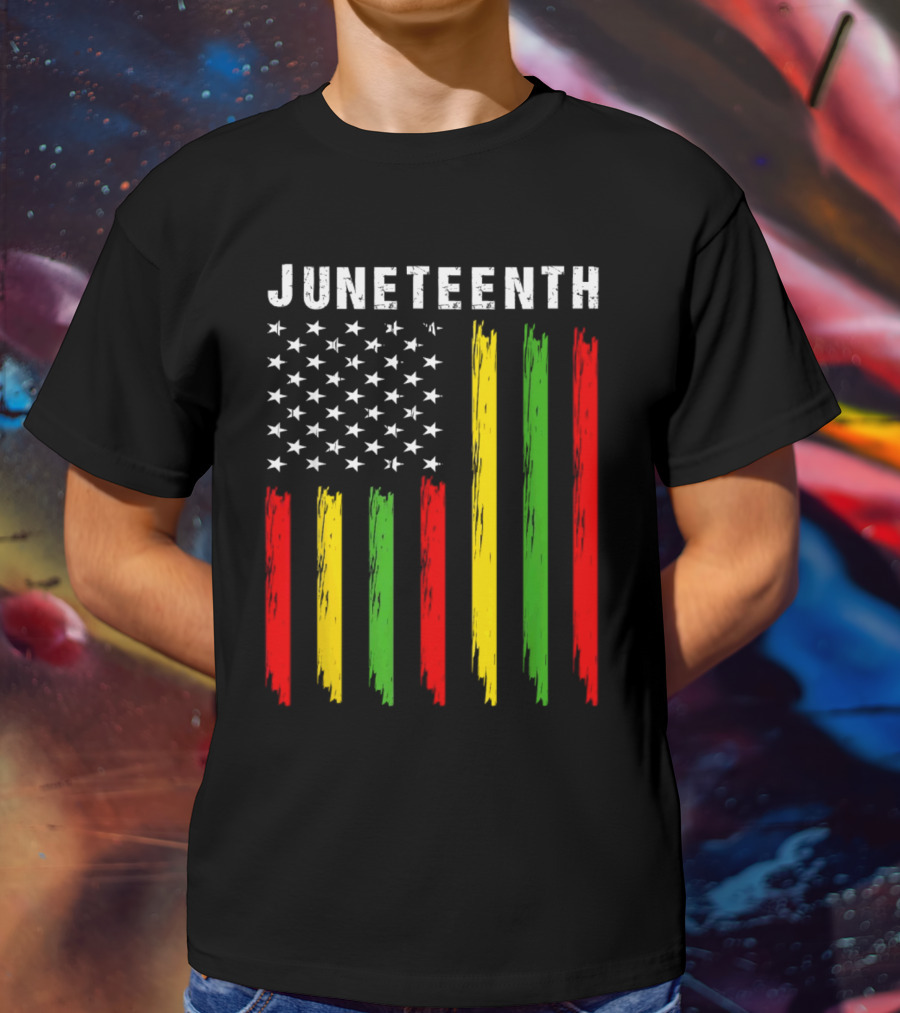 Juneteenth African American Flag Colors Stars Stripes T-Shirt