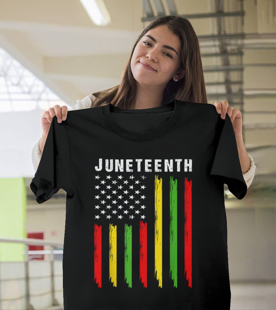 Juneteenth African American Flag Colors Stars Stripes T-Shirt