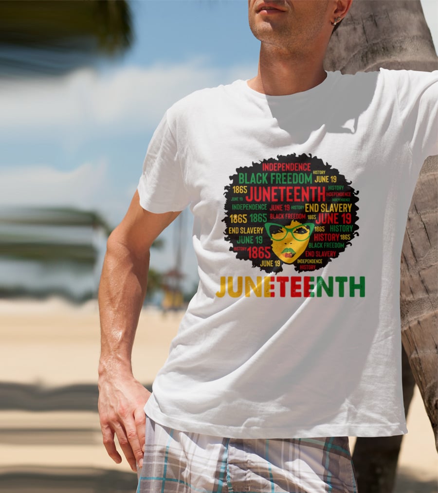 Juneteenth Independence Black Freedom End Slavery History June 19 1865 Afro Queen T-Shirt