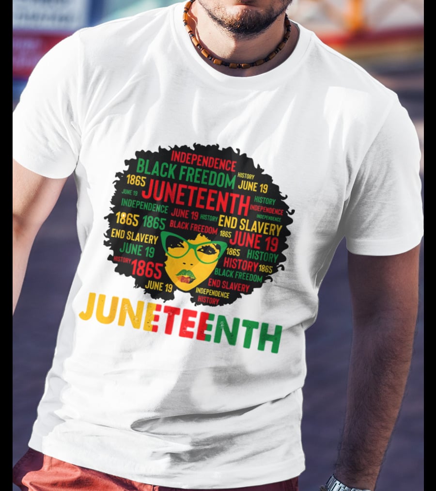 Juneteenth Independence Black Freedom End Slavery History June 19 1865 Afro Queen T-Shirt