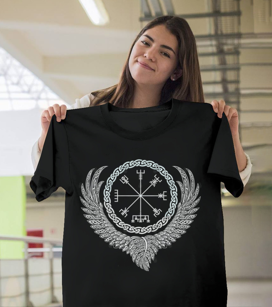 Celtic Raven's Wing Vegvisir Nordic T-Shirt
