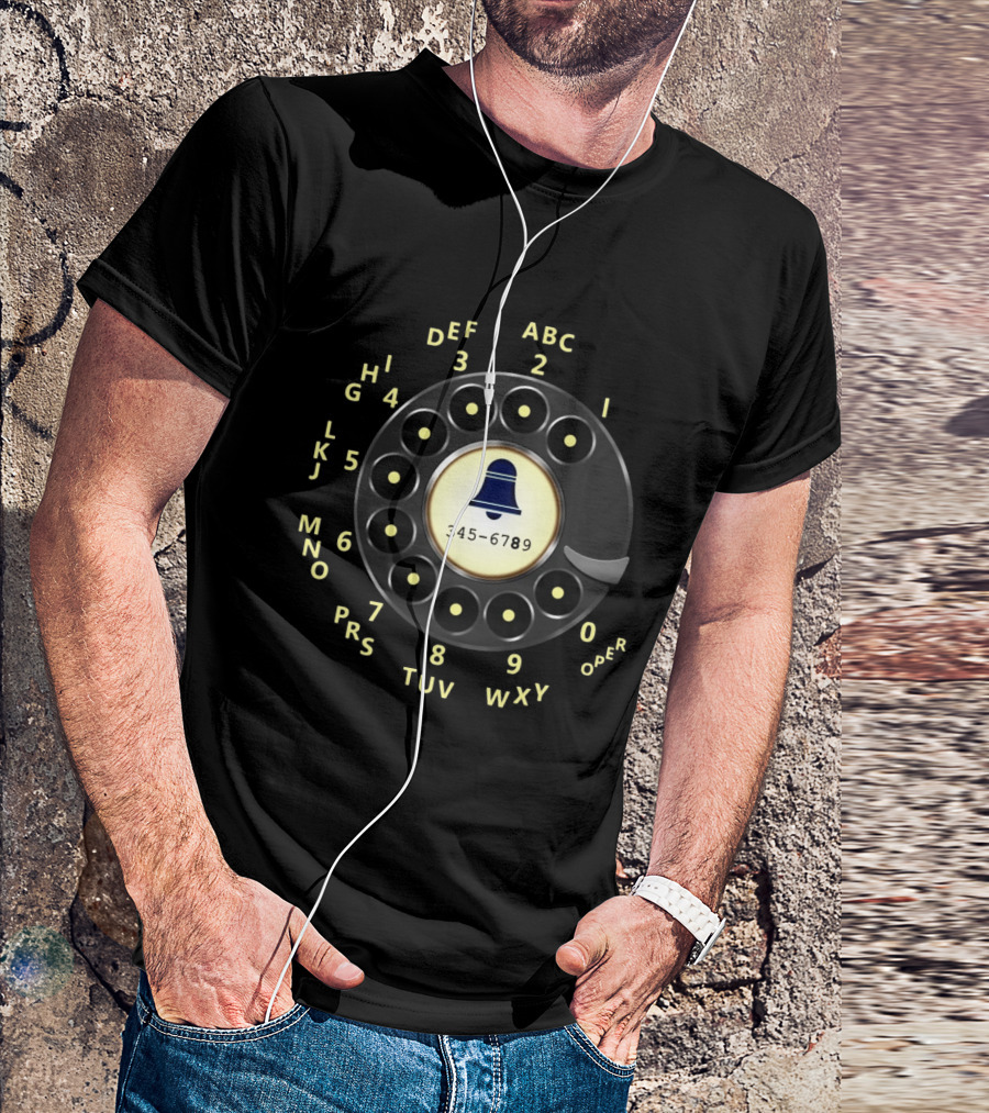 Rotary Dial Phone Nostalgia 345-6789 Retro T-Shirt