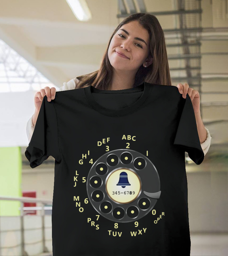 Rotary Dial Phone Nostalgia 345-6789 Retro T-Shirt