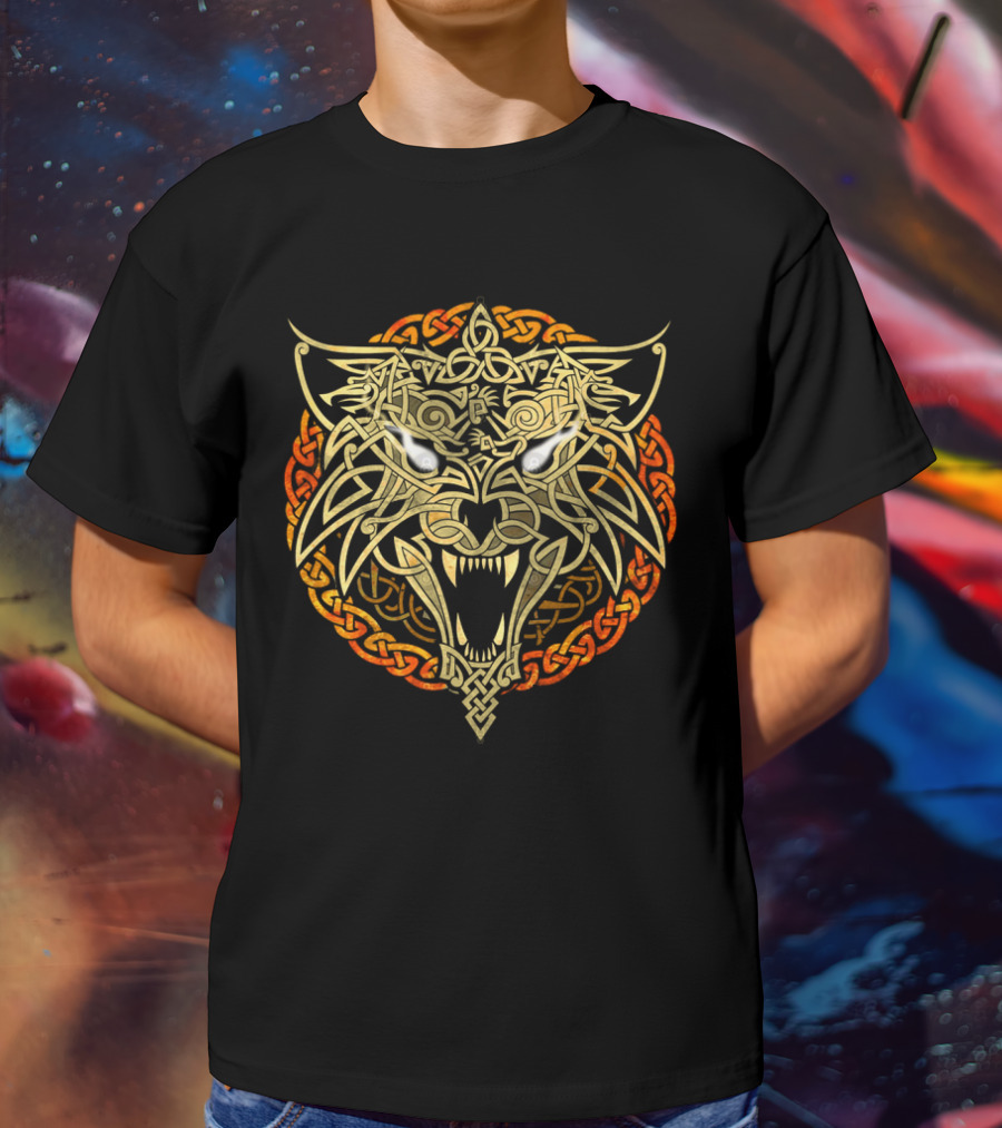 Wolf Fenrir Celtic Knotwork Intricate Symbolism T-Shirt