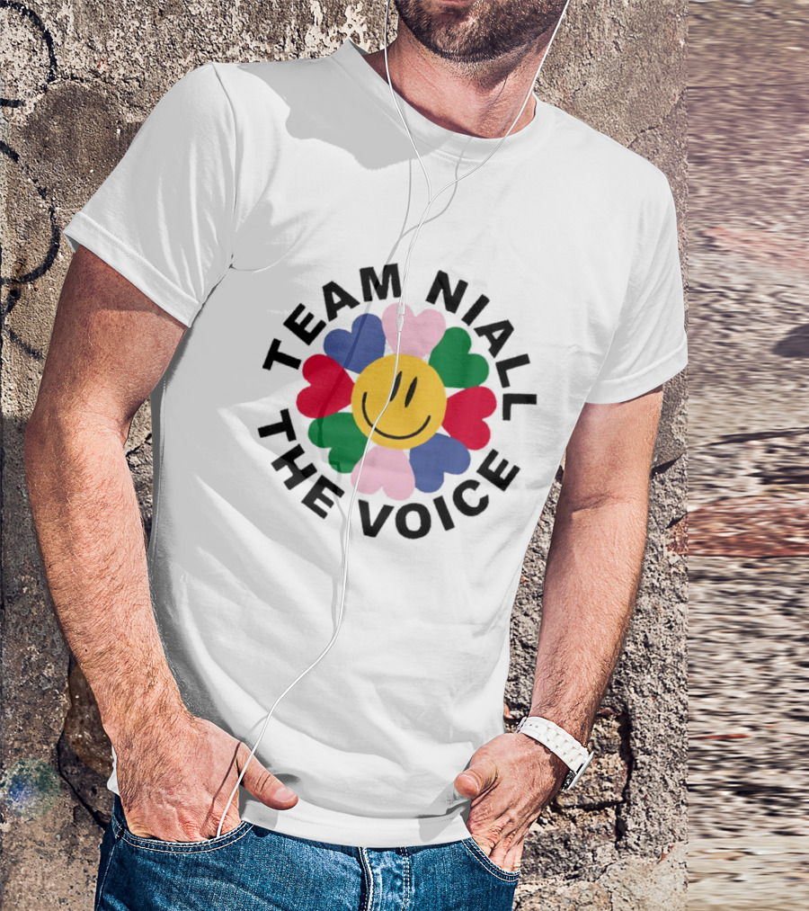 Team Niall The Voice Flower Smiley Heart T-Shirt