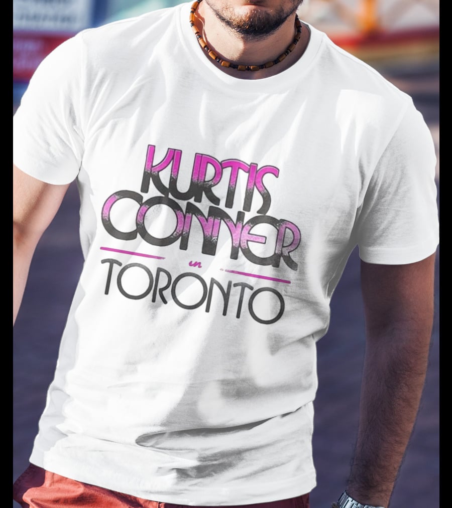 Kurtis Conner Toronto Pink And Grey Text T-Shirt