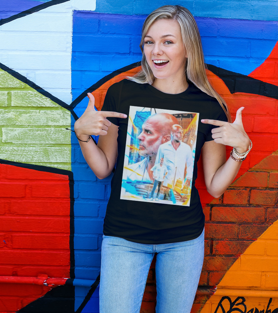 Josep Pep Guardiola New Football Bold Artful Portrait With Vibrant Urban Backdrop T-Shirt