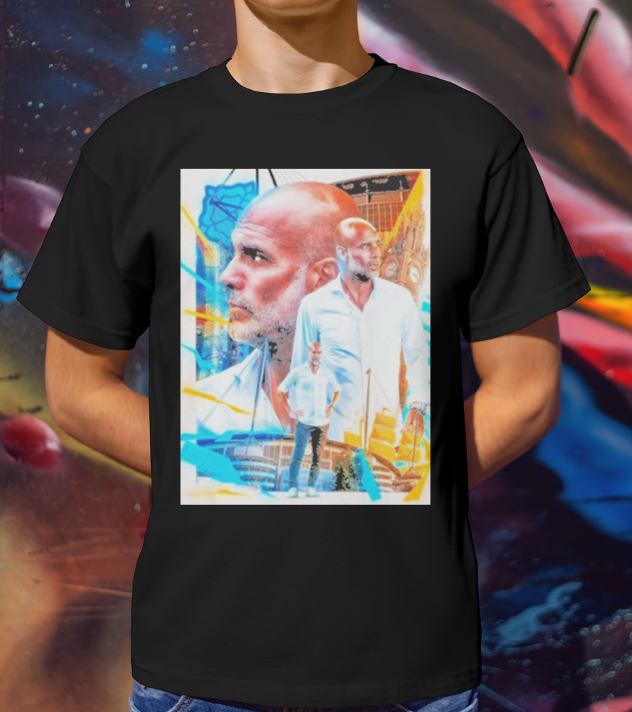 Josep Pep Guardiola New Football Bold Artful Portrait With Vibrant Urban Backdrop T-Shirt