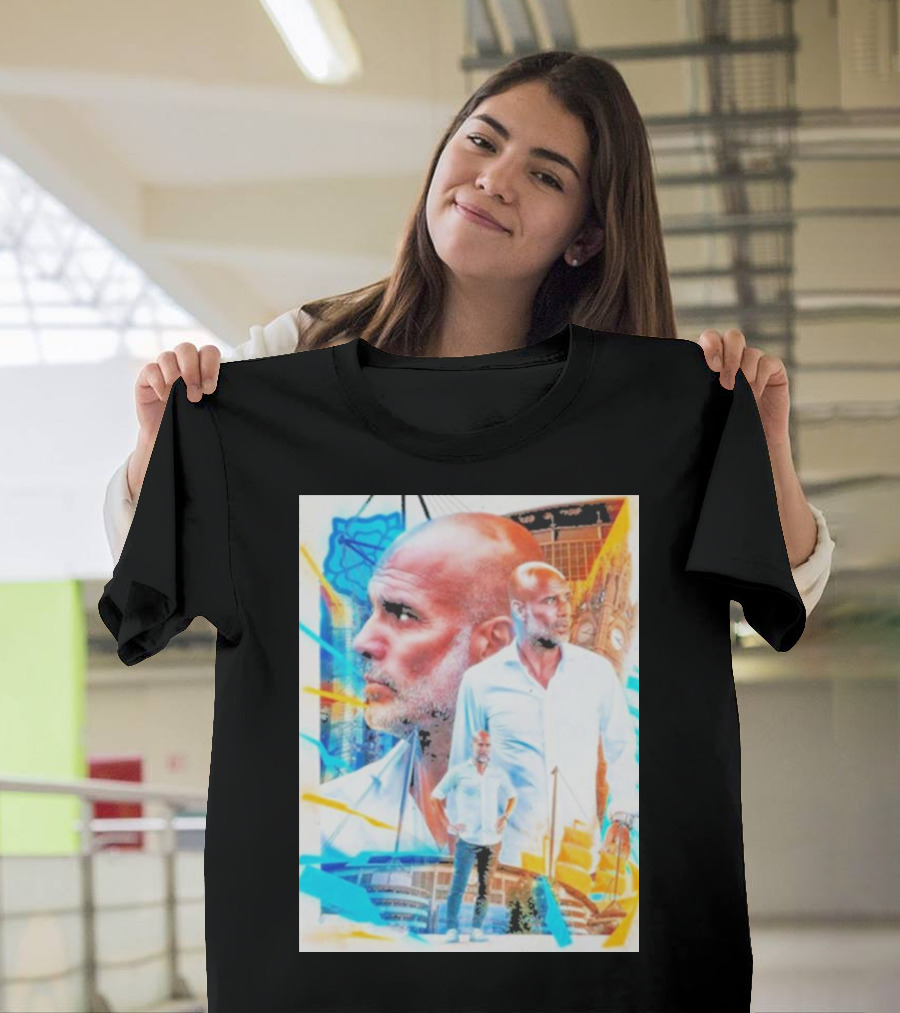 Josep Pep Guardiola New Football Bold Artful Portrait With Vibrant Urban Backdrop T-Shirt