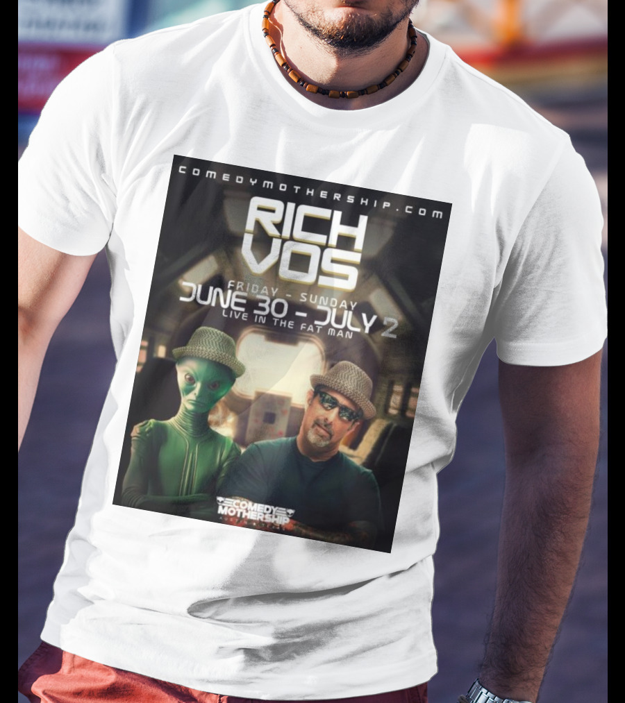 Rich Vos Comedy Mothership Live June 30 - July 2 Featuring Alien Fan Photo T-Shirt