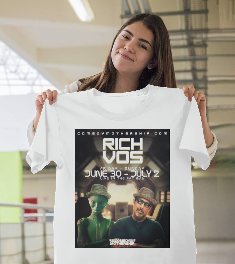 Rich Vos Comedy Mothership Live June 30 - July 2 Featuring Alien Fan Photo T-Shirt