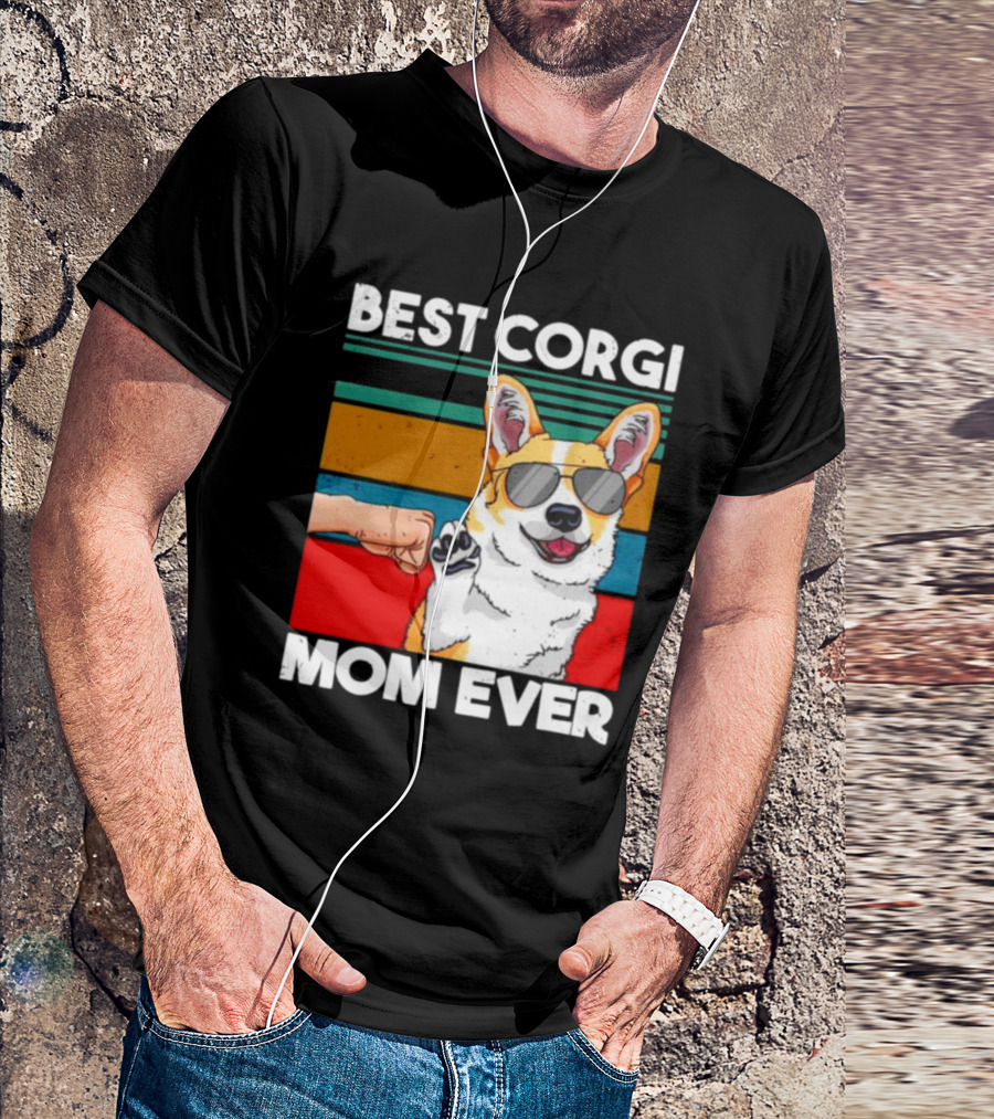 Best Corgi Mom Ever Dog Mom Fist Bump T-Shirt
