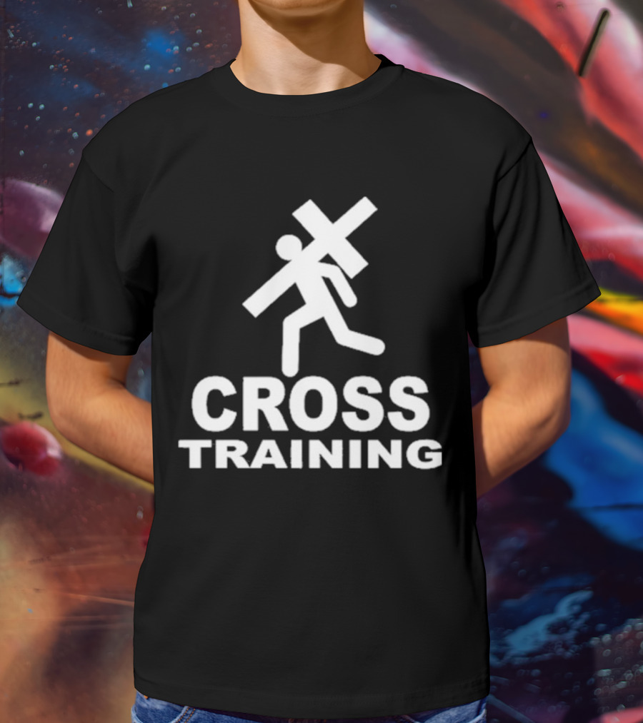 Giuseppe Barbaro Cross Training Christian Carrying Symbolic Cross T-Shirt