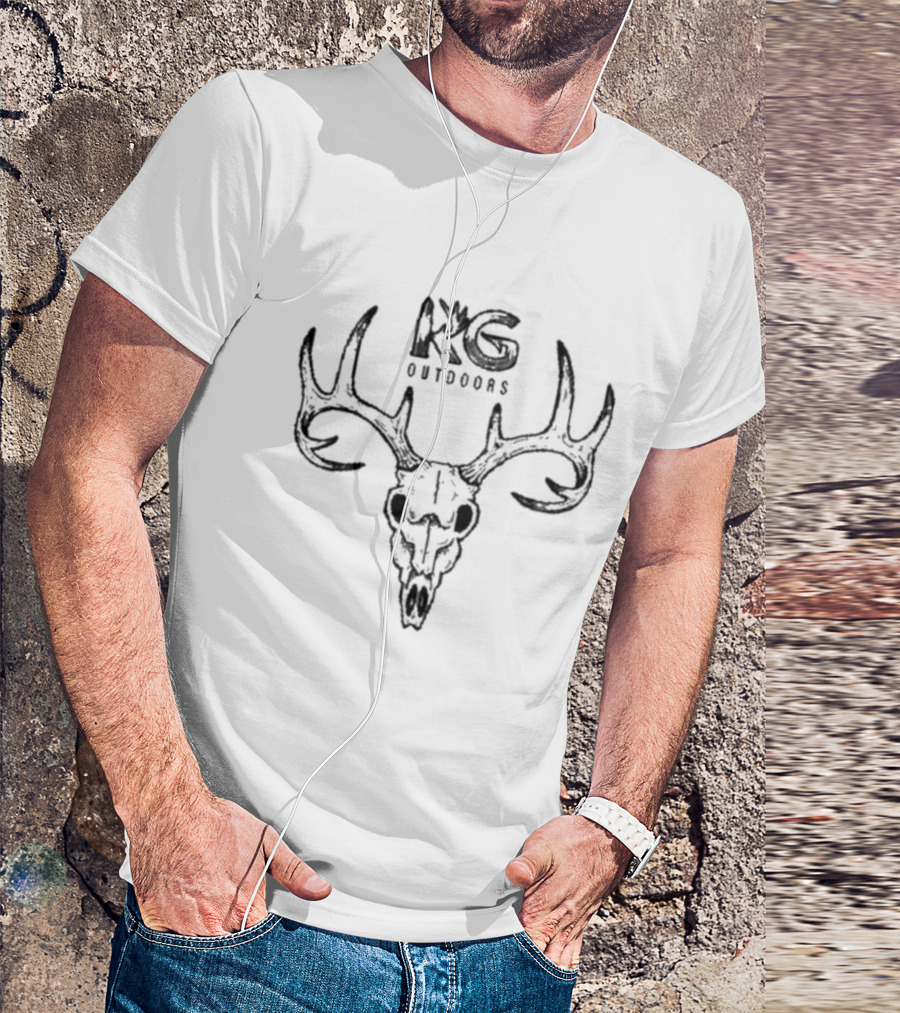 KG Outdoor Grey Skull Antlers T-Shirt