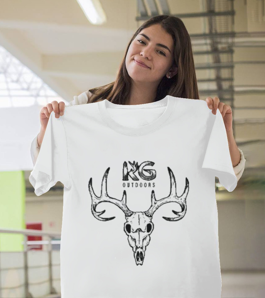 KG Outdoor Grey Skull Antlers T-Shirt