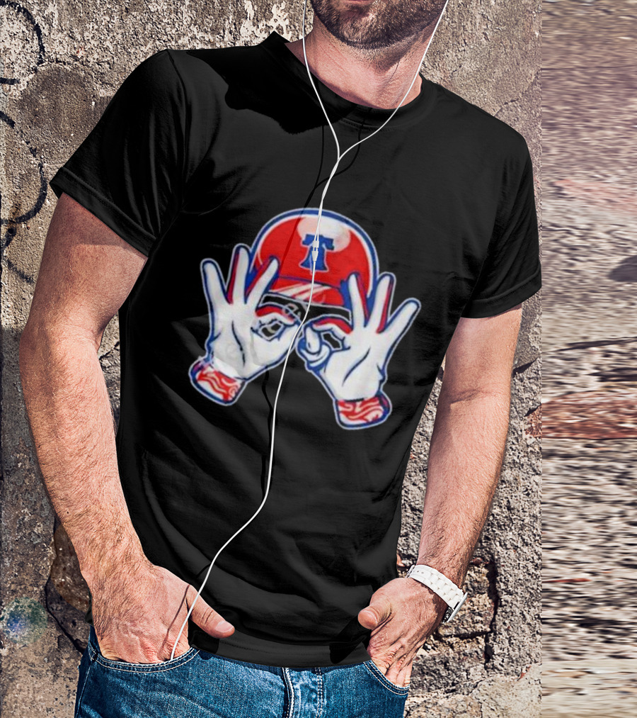 Philadelphia Liberty Bell Baseball Hand Gesture T-Shirt