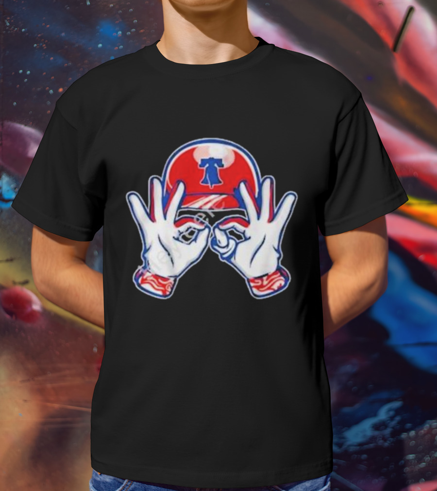 Philadelphia Liberty Bell Baseball Hand Gesture T-Shirt