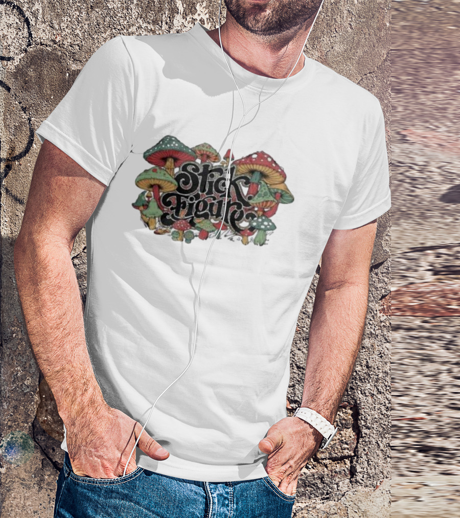 Stick Figure Psychedelic Mushroom T-Shirt